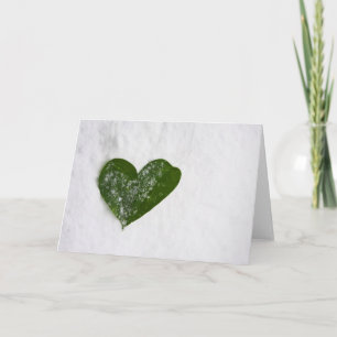 Nature's Winter Snow Romantic Heart of Love Card