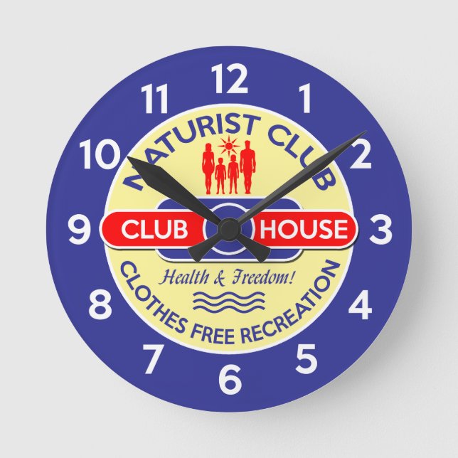 Naturist Club House Round Clock (Front)