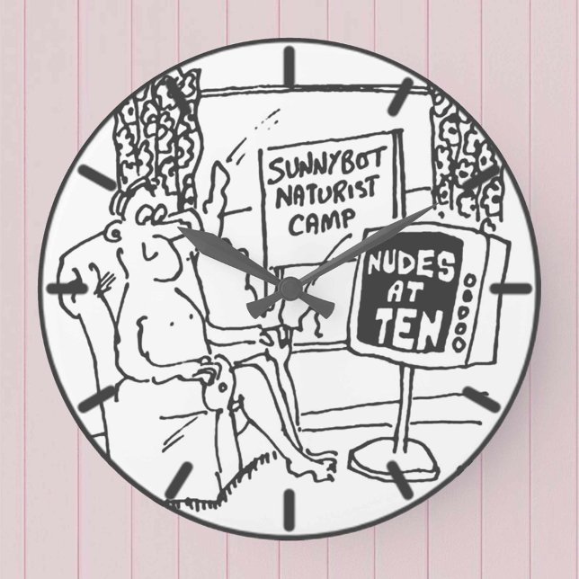 Naturist is Watching the Television Cartoon. Large Clock (Creator Uploaded)