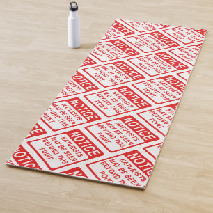 Naturist - Naturists Warning Sign Print. Yoga Mat