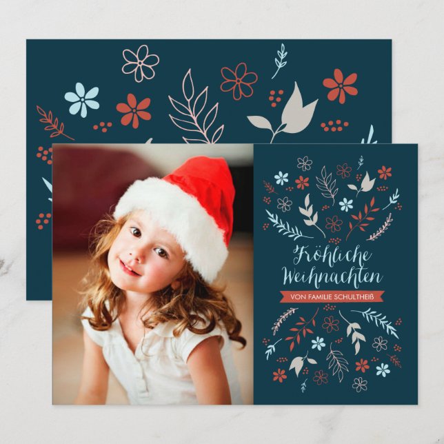 Natürliche Noel Weihnachtsklappgruß Holiday Card (Front/Back)