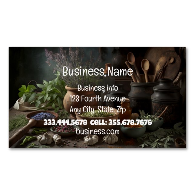 Naturopath Herbalist Healer Holistic Medicine  Magnetic Business Card (Front)