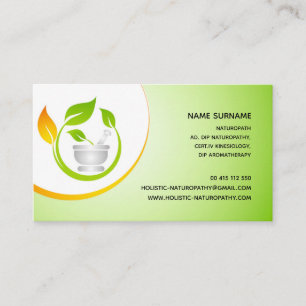 Naturopathy, Holistic Healing, Aroma therapy Appointment Card