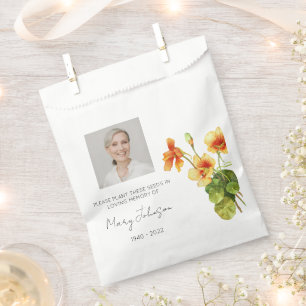 Naturtium Simple Photo Funeral Seed Favour Bag