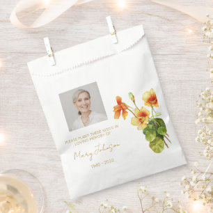 Naturtium Simple Photo Funeral Seed Favour Bag