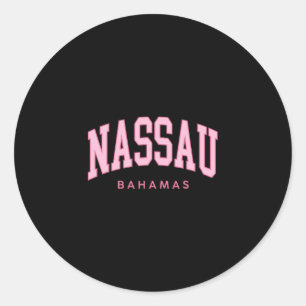Nau Hamas Preppy Retro Throwck Pink Womens Souveni Classic Round Sticker