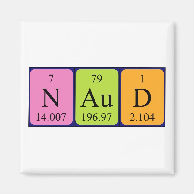 Naud periodic table name magnet (Front)
