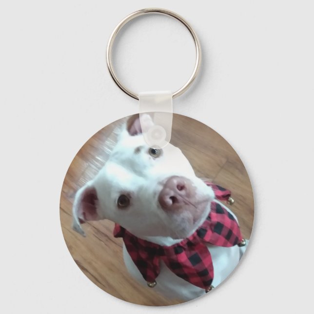 Nauga le chien blanc  key ring (Front)