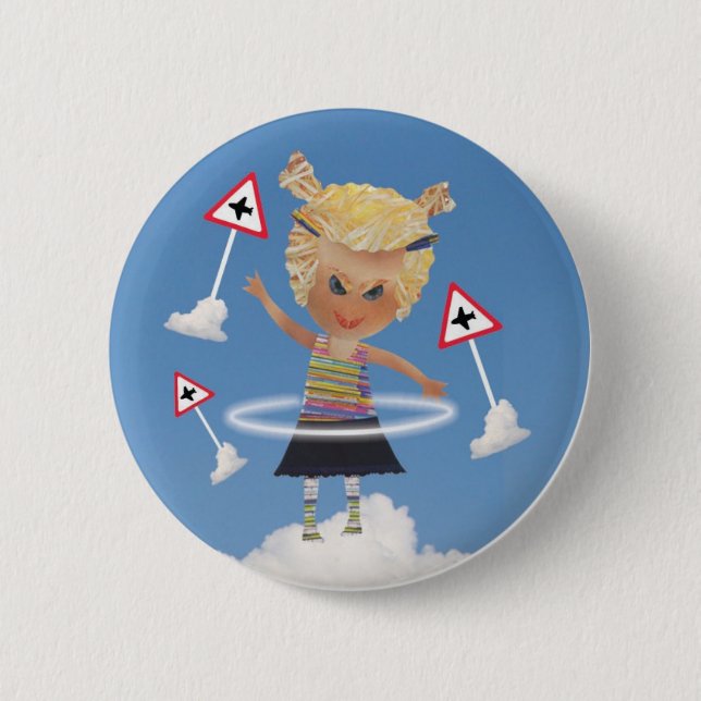 Naught child! 6 cm round badge (Front)