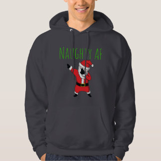 Naughty AF Dabbing Santa Claus Merry Christmas Hoodie