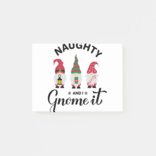 Naughty and I gnome it. Funny Christmas quote for Post-it Notes
