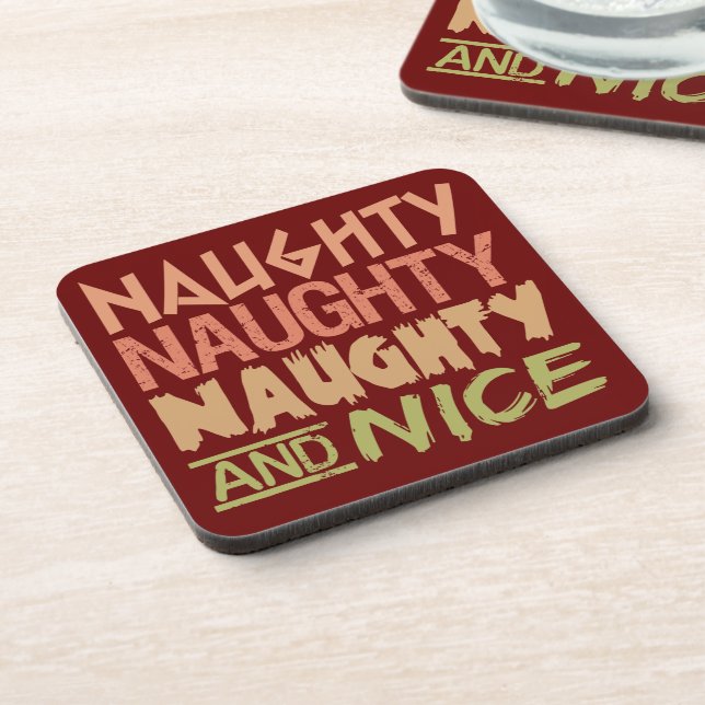 Naughty AND Nice custom coasters (Left Side)