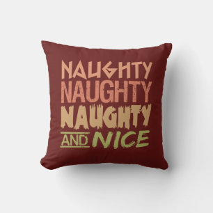 Naughty AND Nice custom throw pillow