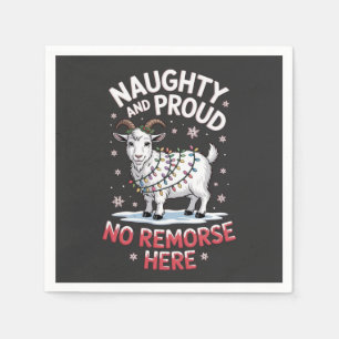 Naughty and Proud No Remorse Funny Christmas Sheep Napkin