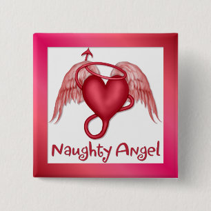 Naughty Angel 15 Cm Square Badge