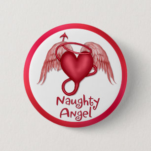 Naughty Angel 6 Cm Round Badge