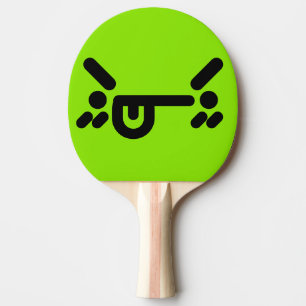 Naughty Angry Face Green Ping Pong Paddle