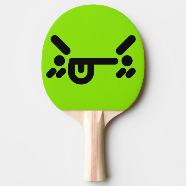 Naughty Angry Face Green Ping Pong Paddle (Front)