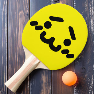 Naughty Angry Face Yellow Ping Pong Paddle