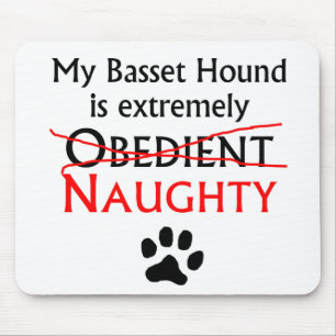 Naughty Basset Hound Mouse Pad