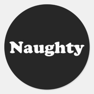Naughty black and white  classic round sticker