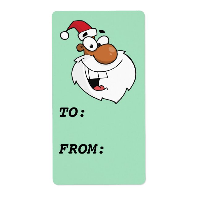 Naughty Black Santa Claus Gift Label (Front)
