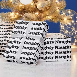 Naughty black white pattern funny cute gift  wrapping paper
