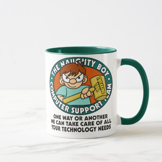 Naughty Boy Computer Tech Mug (Right)