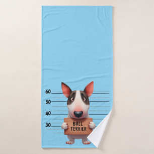 Naughty Bull Terrier Bath Towel