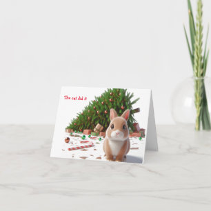 Naughty Bunny Christmas Card