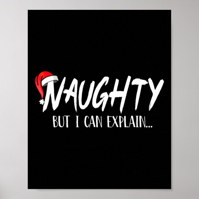 Naughty But I Can Explain Funny Christmas Couples  Poster (Front)