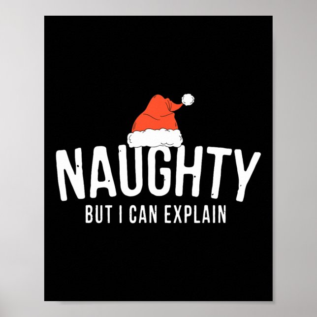 Naughty But I Can Explain Funny Christmas Couples  Poster (Front)