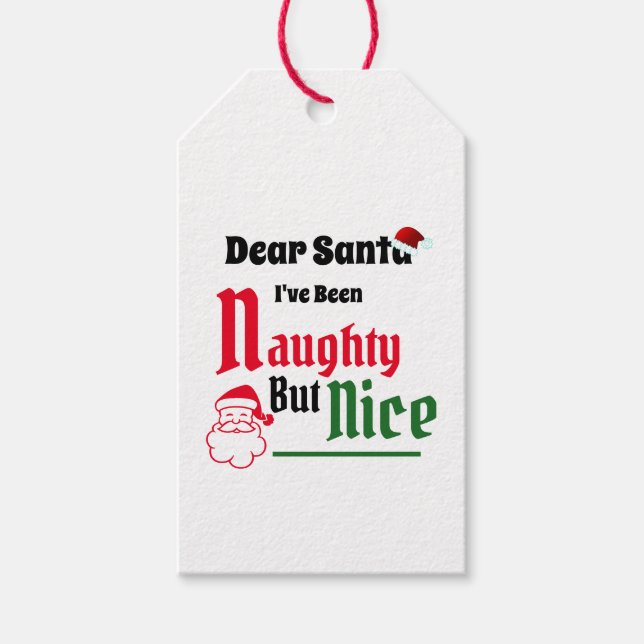 Naughty But Nice Christmas Gift Tags (Front)