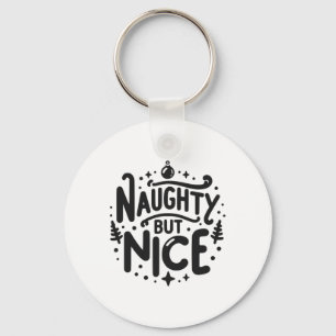 Naughty But Nice Funny Christmas Humour  Key Ring
