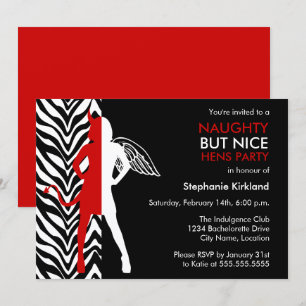 Naughty But Nice Hens Party / Bachelorette Party Invitation