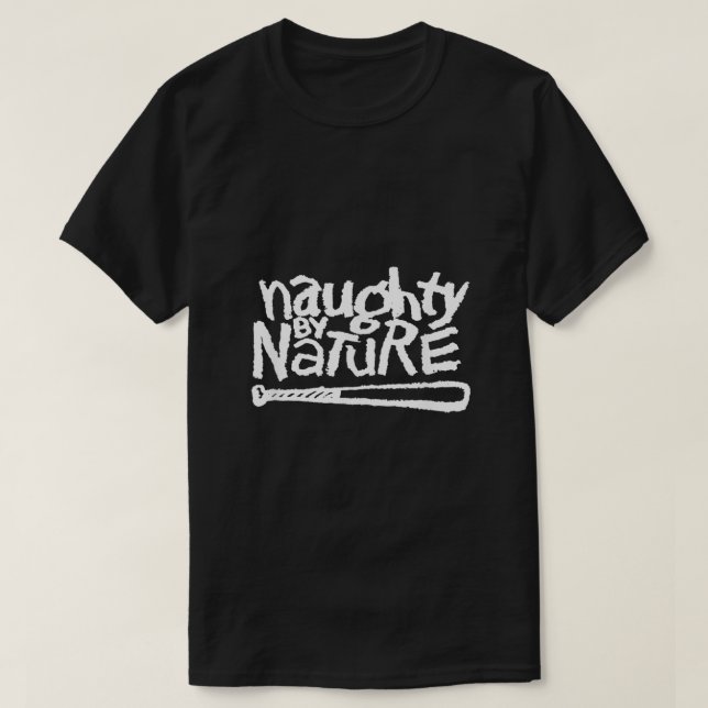 Naughty By Nature  White Classic Logo  T-Shirt (Design Front)