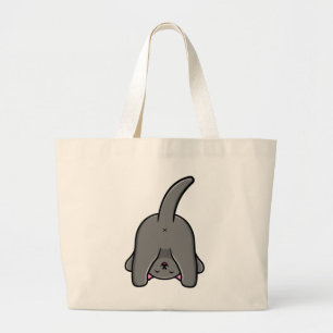 NAUGHTY CAT BACK DESIGN  LARGE TOTE BAG