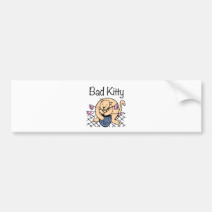 Naughty Cat Cartoon Bumper Sticker