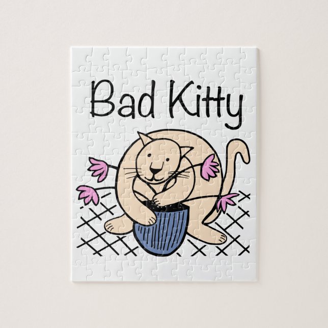 Naughty Cat Cartoon Jigsaw Puzzle (Vertical)