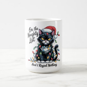 Naughty Cat Christmas Mug – Funny Santa Hat