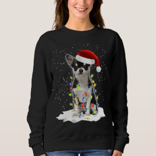 Naughty Chihuahua Christmas Fairy Lights Dog Sweatshirt