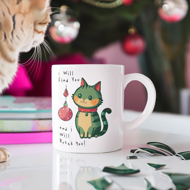 Naughty Christmas Cat Large Coffee Mug (Creator Uploaded)