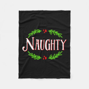 Naughty - Christmas Couples Matching Festive Holid Fleece Blanket