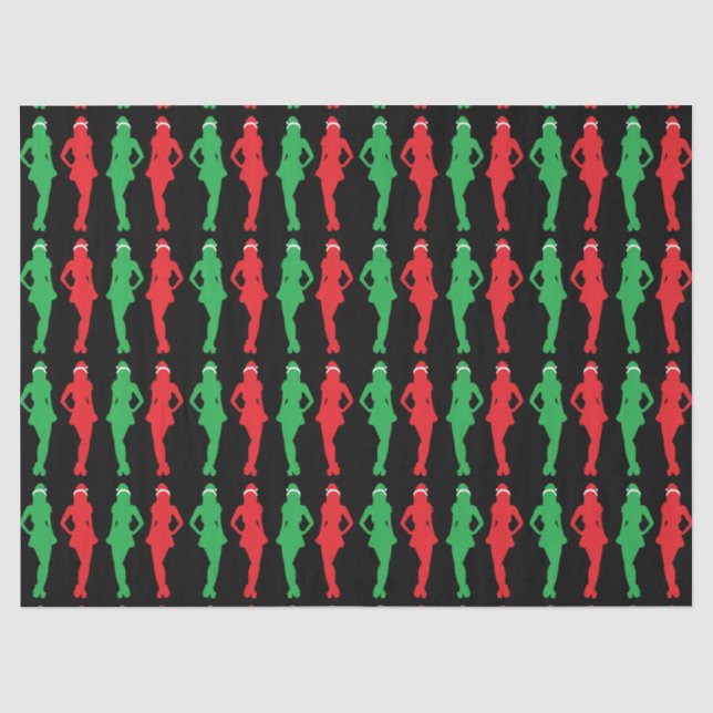 Naughty Christmas Elves Tissue Paper (Front)