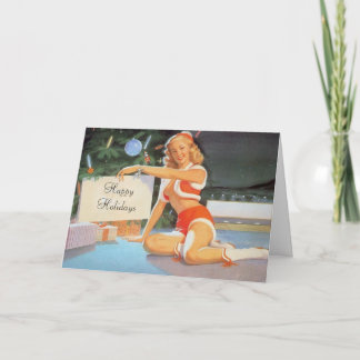 Naughty Christmas Message Pin-Up Greeting Card