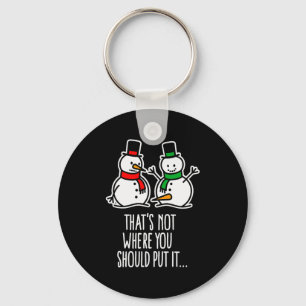 Naughty Christmas Saying Dirty Snowman Cartoon Ugl Key Ring