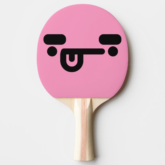 Naughty Confused Face Light Pink Ping Pong Paddle (Front)