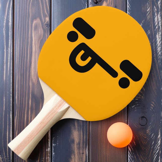 Naughty Confused Face Orange Ping Pong Paddle (Creator Uploaded)