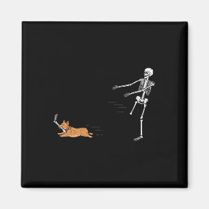 Naughty Corgi Dog  Fun Skeleton Halloween  Magnet