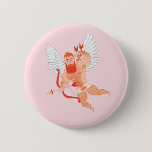 Naughty Cupid 6 Cm Round Badge